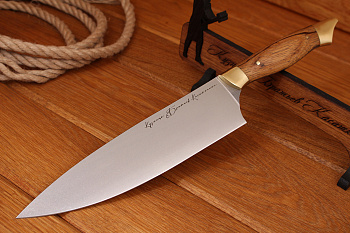 Шеф нож серии "Рататуй" Bohler N690, рукоять зебрано.